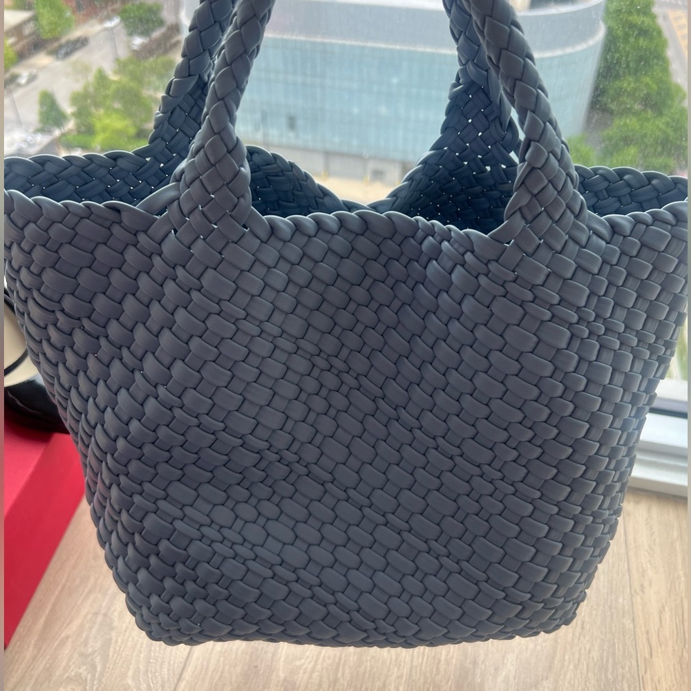 Vegan Leather Woven Tote